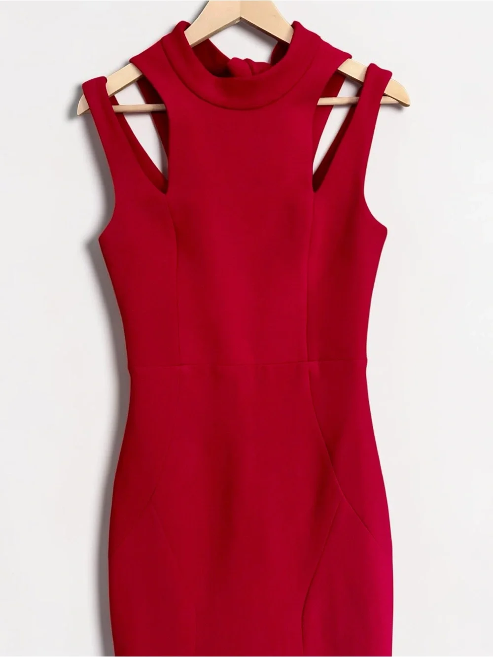 Rebecca Vallance Red Mermaid Gown Halter Formal Maxi Dress Size 4 - Picture 7 of 14